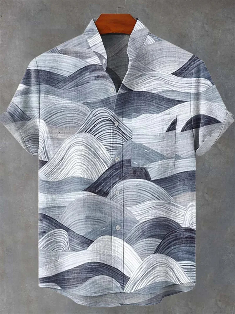 🐙 The Vintage Cephalopod: Premium Men’s Hawaiian Linen Shirt – High-Definition Retro Octopus Graphic Print, Breathable Organic Cotton-Linen Blend, and Sophisticated Loose-Fit Holiday Button-Down HO456
