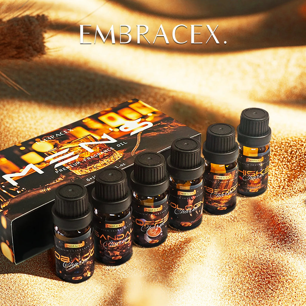 🌿 6PC/1PC 10ML Men's Essential Oil Gift Set – Perfect Father’s Day and Friends’ Gift for Candle Making, Soap Crafting, and Aromatherapy Diffusers﻿