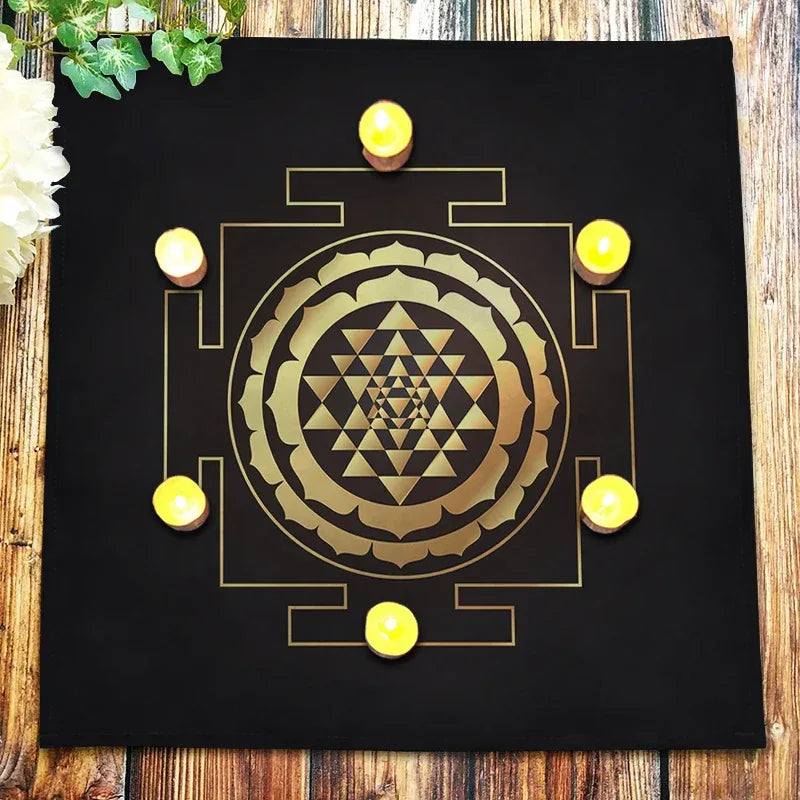 🔥Pentagram Tarot Tablecloth | Pagan Velvet Altar Cloth & Oracle Card Pad – Spiritual Crystal Pendulum, Witchcraft Divination & Astrology ZB431