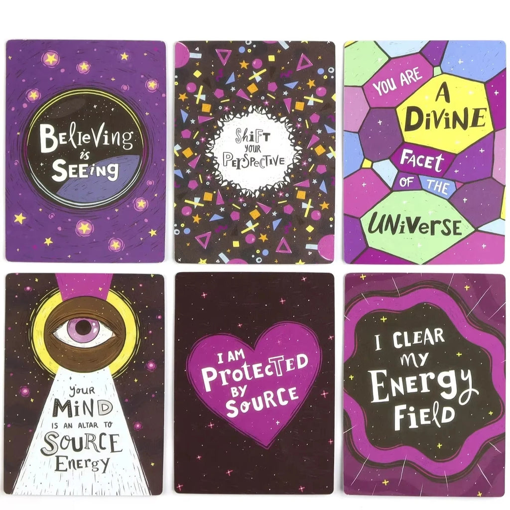 🌟 Raise Your Vibration Oracle Cards – 48 Cards Family-Friendly Board Game Positive Energy, Mindfulness & Inspiration Portable 10.3 x 6 cm Deck