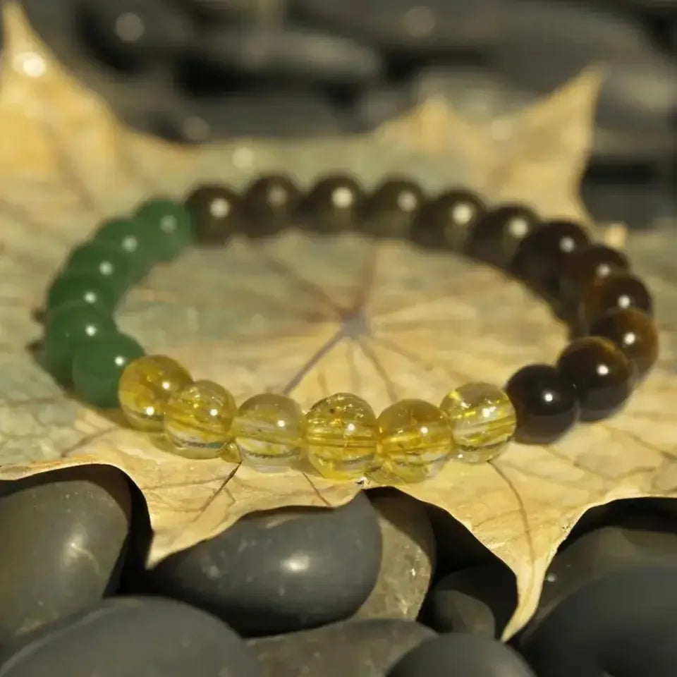 ✨ Magnetic Hematite Tiger Eye and Black Obsidian Triple Protection Bracelet for Wealth, Health & Spiritual Balance – Unisex Durable Natural Stone Jewelry
