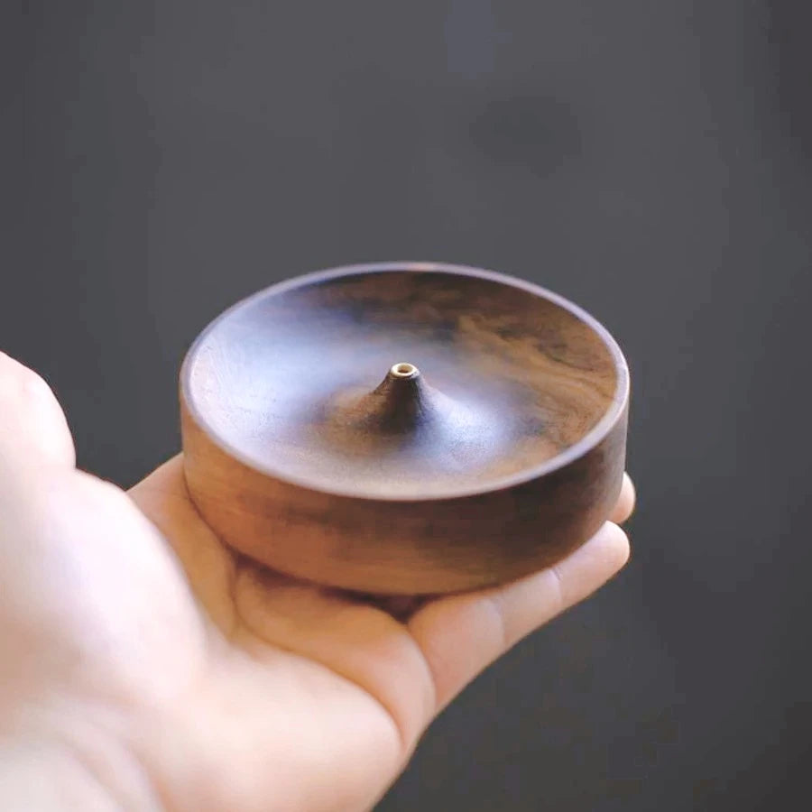🌿 Solid Wood Incense Burner – Handmade Round Tray for Tea Ceremony & Agarwood Use | Elegant Aromatherapy Holder | Free Shipping