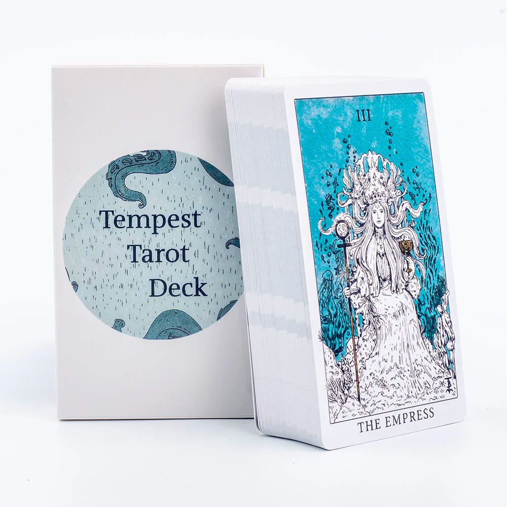 🌊 Tempest Tarot Deck – 78 Ocean-Themed Cards with Instruction Booklet for Beginners