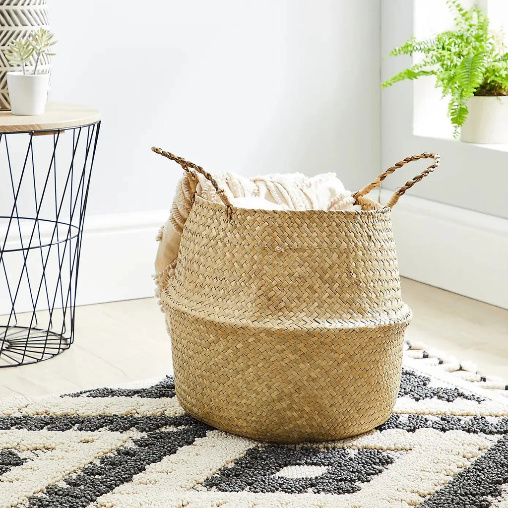 🌿 Natural Storage Baskets – Straw, Wicker, Rattan & Seagrass for Stylish Home & Garden Organization