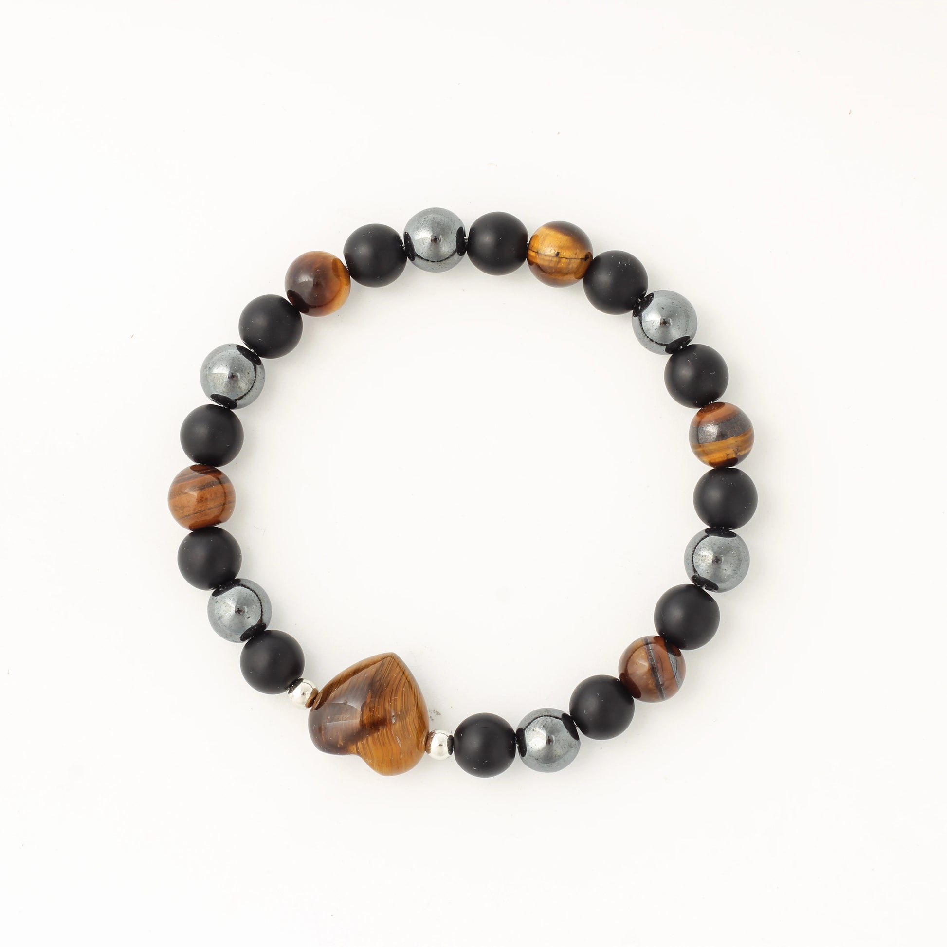 ✨ Luxury Winter Jewelry – Black, Yellow & Silvery Tiger’s Eye Hematite Brazaletes – High-Quality Natural Stone Bracelets for Family Gatherings L1968-Tiger Eye