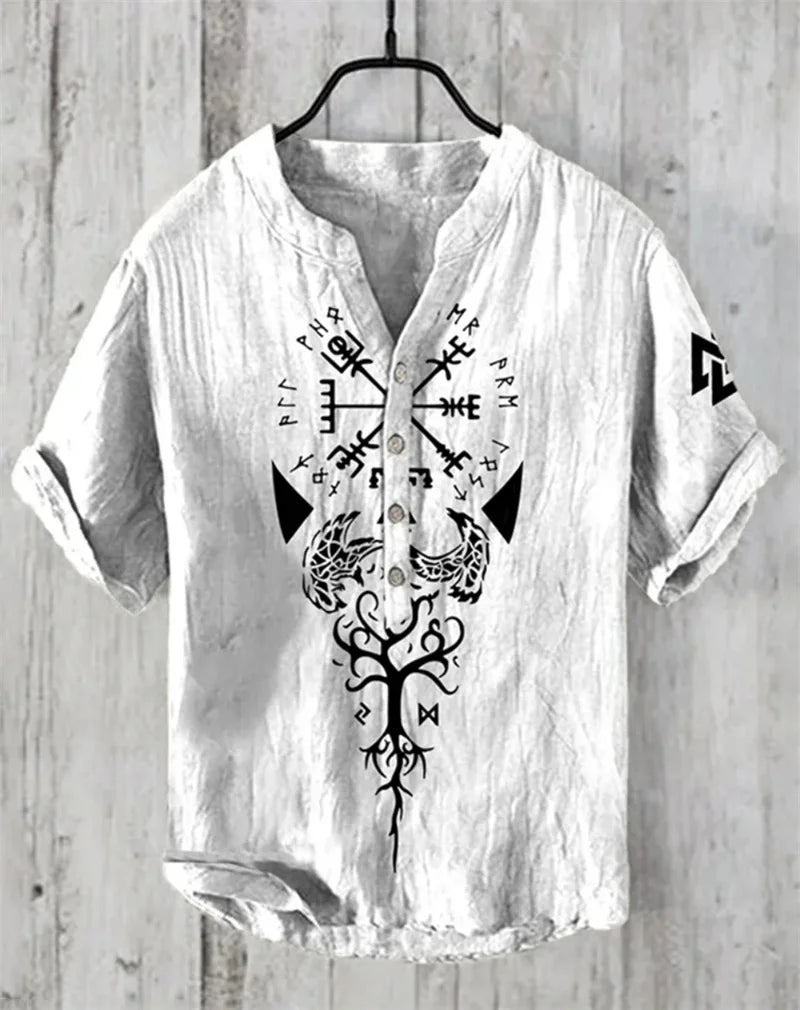 🎨 The Pure Linen Art Edition: Premium Men’s 100% Organic Linen Shirt – High-Definition Digital Art Print, Ultra-Breathable Natural Fiber, and Sophisticated Modern-Fit Summer Button-Down SW898