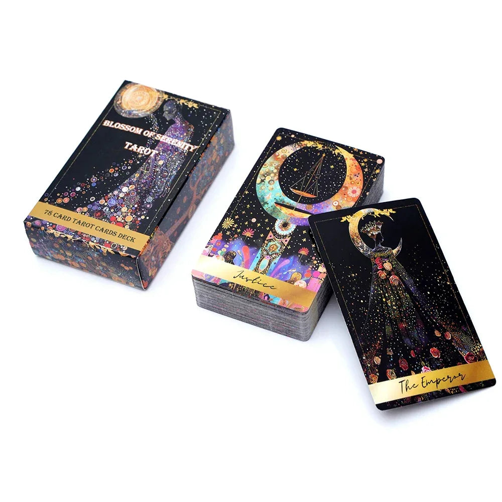 🌸 Blossom of Serenity Tarot Deck – 78 Custom Tarot Cards | 10.3 x 6 cm | Oracle Cards & Board Game Edition