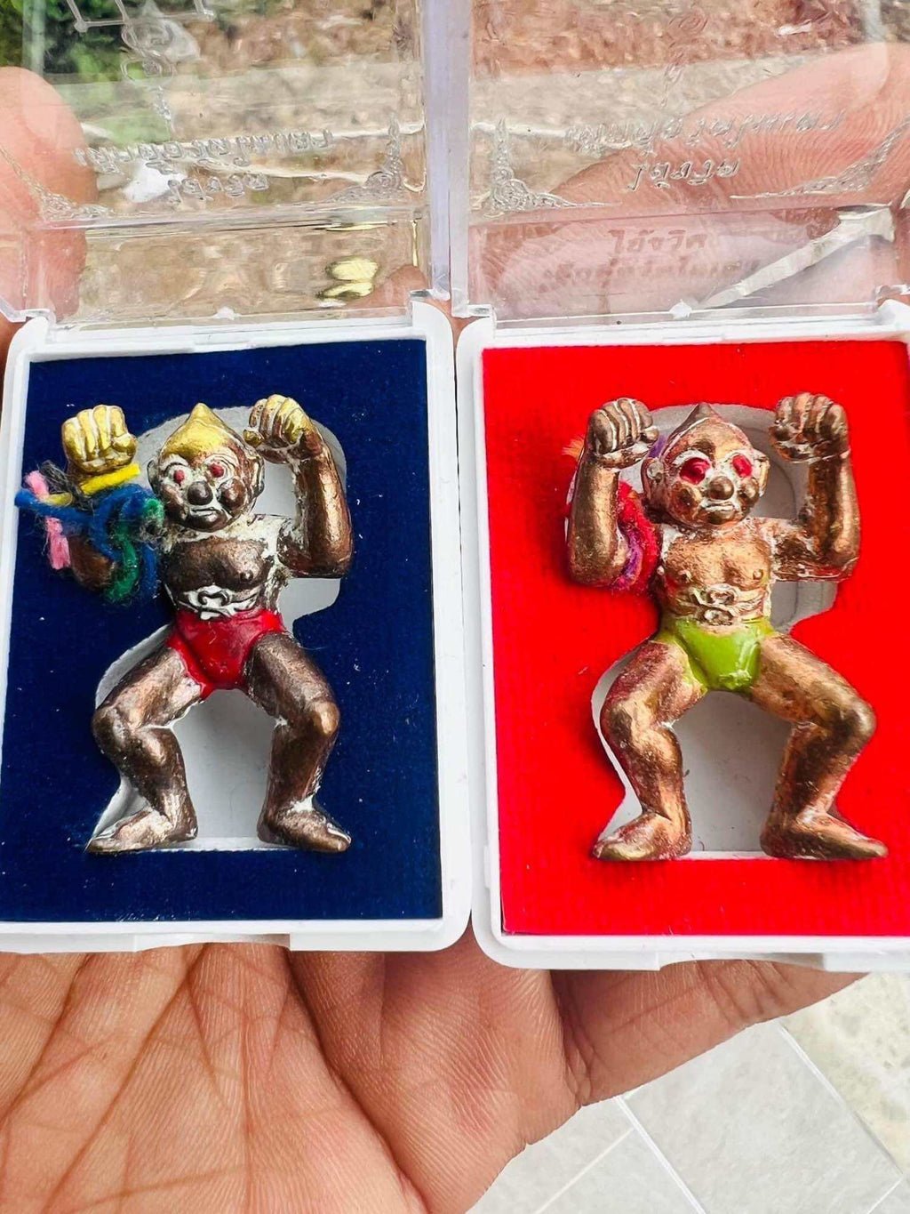 Rare Ai Kwid Guardian Spirit Figure - Wat Nai Tao, Trang for Naughty Child Protection Green-clad copper fuse