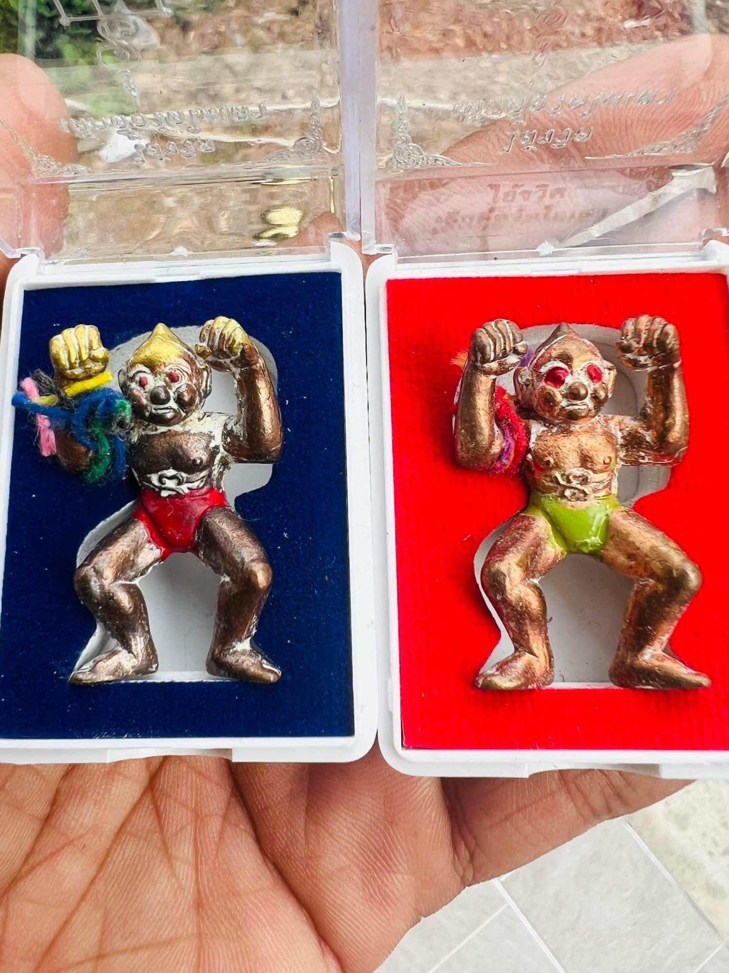 Rare Ai Kwid Guardian Spirit Figure - Wat Nai Tao, Trang for Naughty Child Protection Green-clad copper fuse