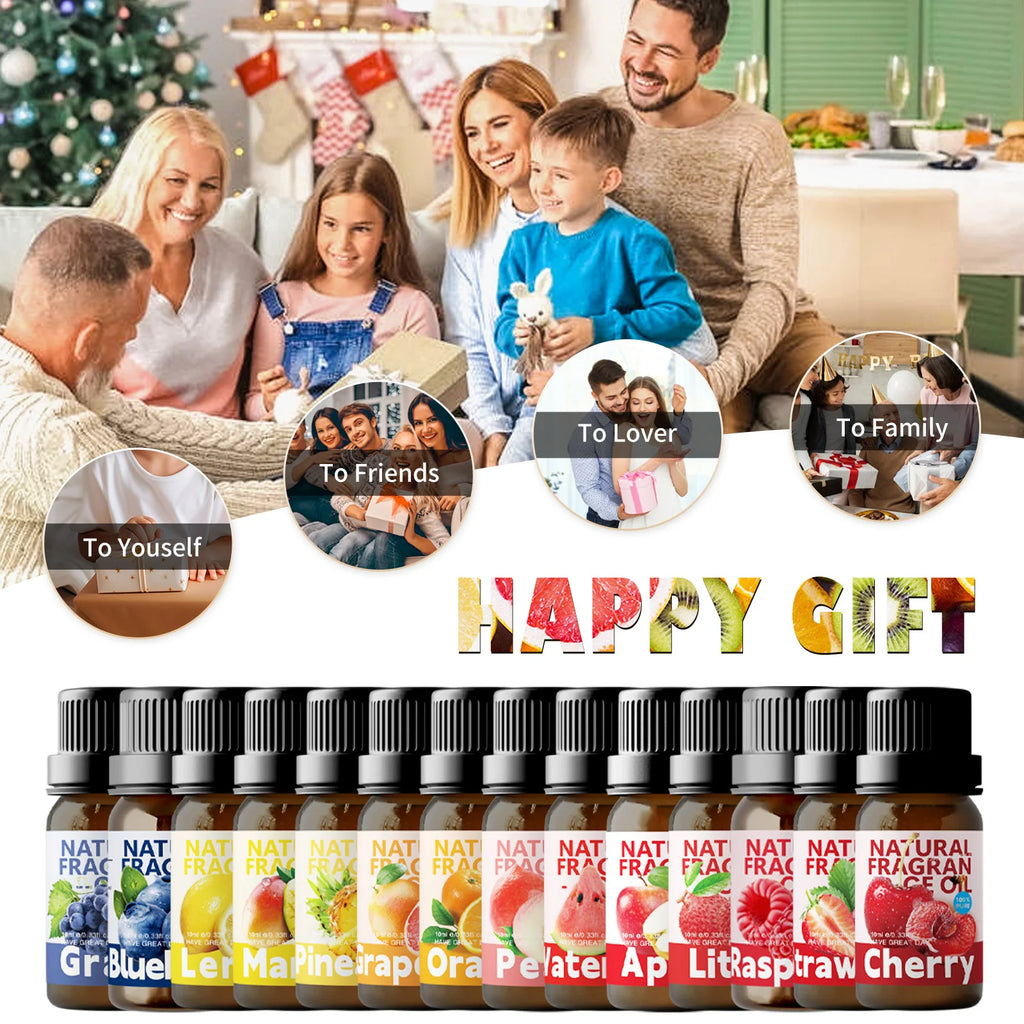 🍊 10ml Fruity Essential Oils – Sweet Fruit Fragrance Collection for Diffusers, Candles, and Home Aromatherapy﻿