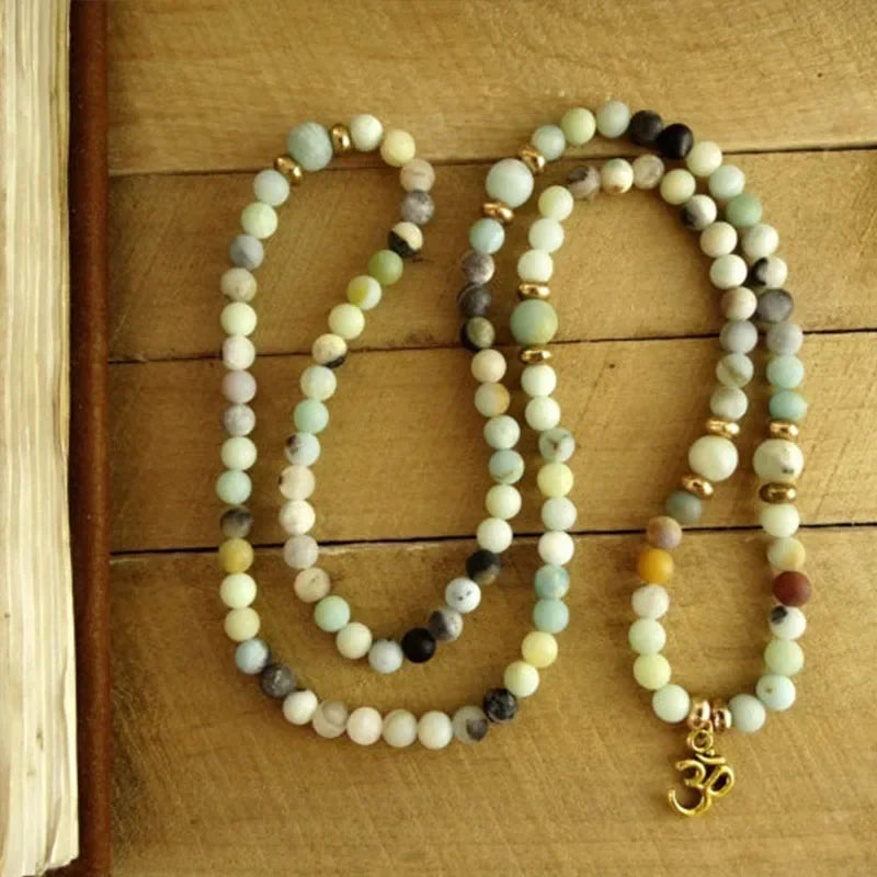 ✨ Turquoise & Onyx Mala Yoga Wrap Bracelet – 108 Prayer Beads Meditation Necklace for Spiritual Focus and Calm A2