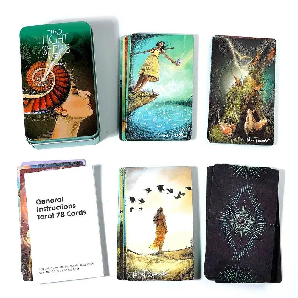 🔮 Thai Blessing Tarot Cards Set – Light Seer's & Adventure Time Deck in High-Quality Tin Box for Women & Girls