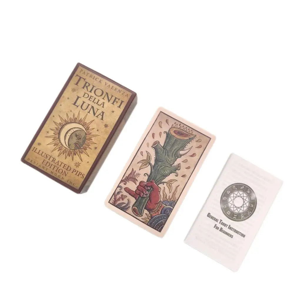 🔥12x7cm Trionfi della Luna Tarot Deck | 78-Card English Edition for Beginner-Friendly Readings