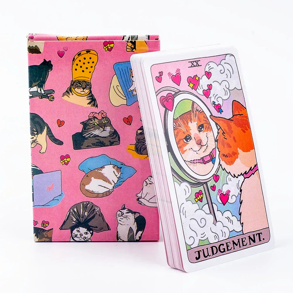 Cat Meme Tarot Deck – 22 Major Arcana Funny Witchy Cat Cards for Divination & Family Fun