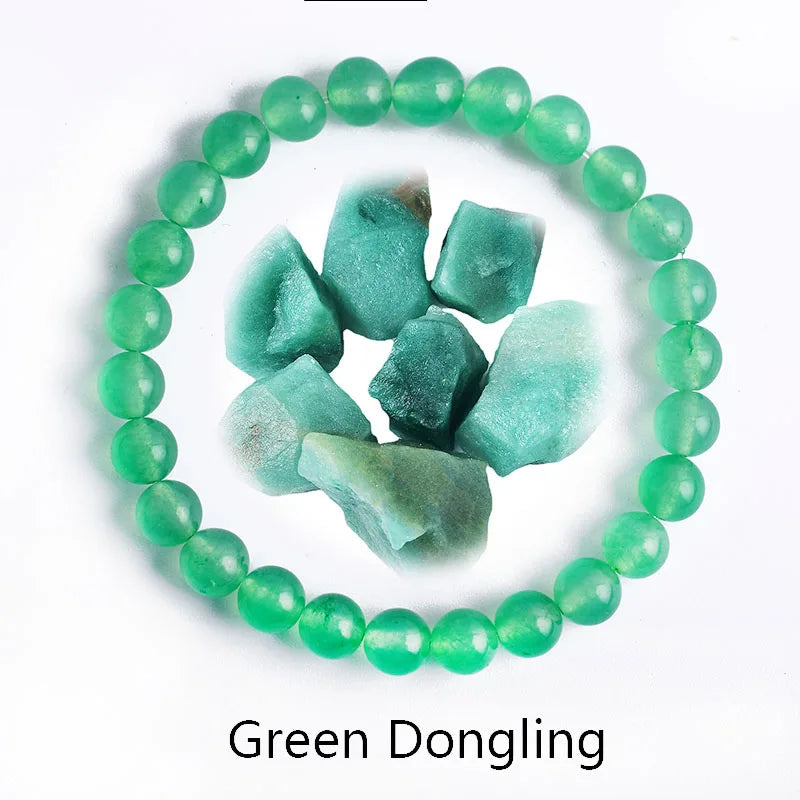 ✨ Natural Stone Protection Bracelet – Dragon Blood Beads, Quartz & Onyx Stretch Jewelry for Men & Women – Healing Reiki & Yoga Energy Bracelet 39 Green Dongling