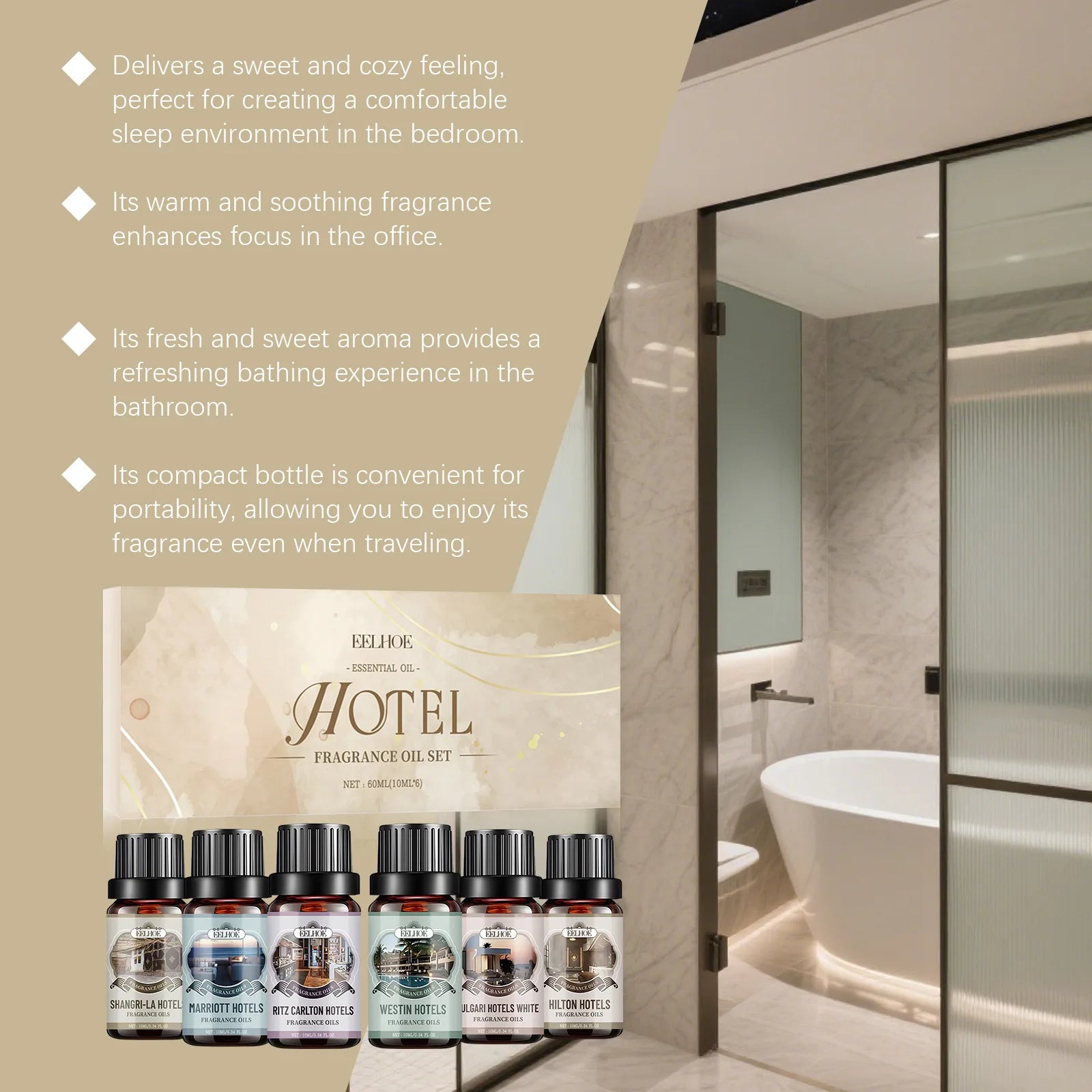 🌿 6 Flavors 10ml Essential Oils Set – Natural Aromatherapy for Diffusers, Humidifiers, and Home Wellness﻿