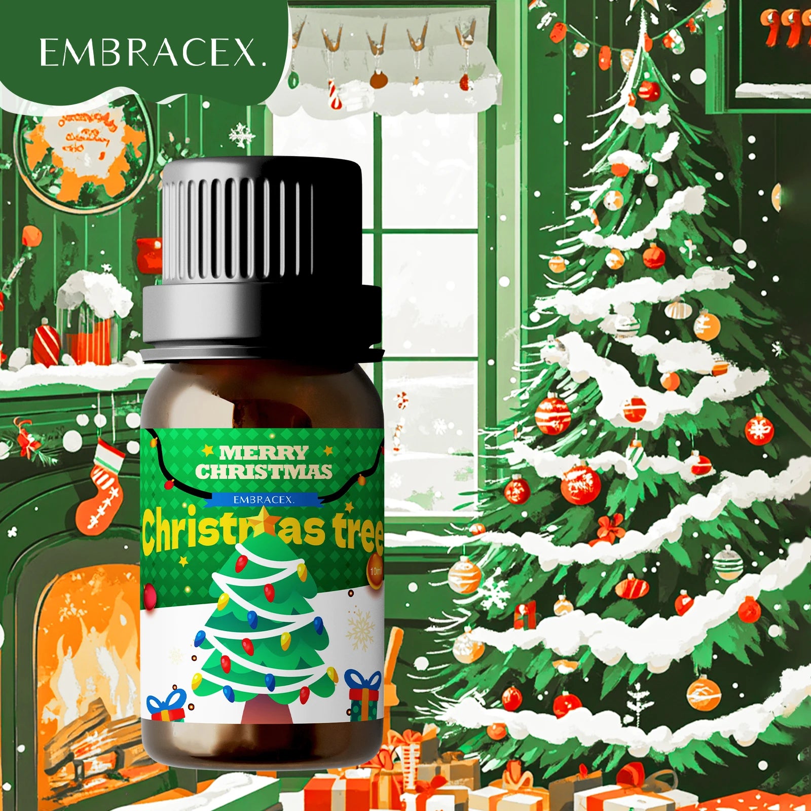 🎄 6PC/1PC 10ML Merry Christmas Essential Oils – Natural Fragrance Oil Gift Set for Christmas Candles, DIY Crafts, Humidifiers﻿ Gift Christmas tree