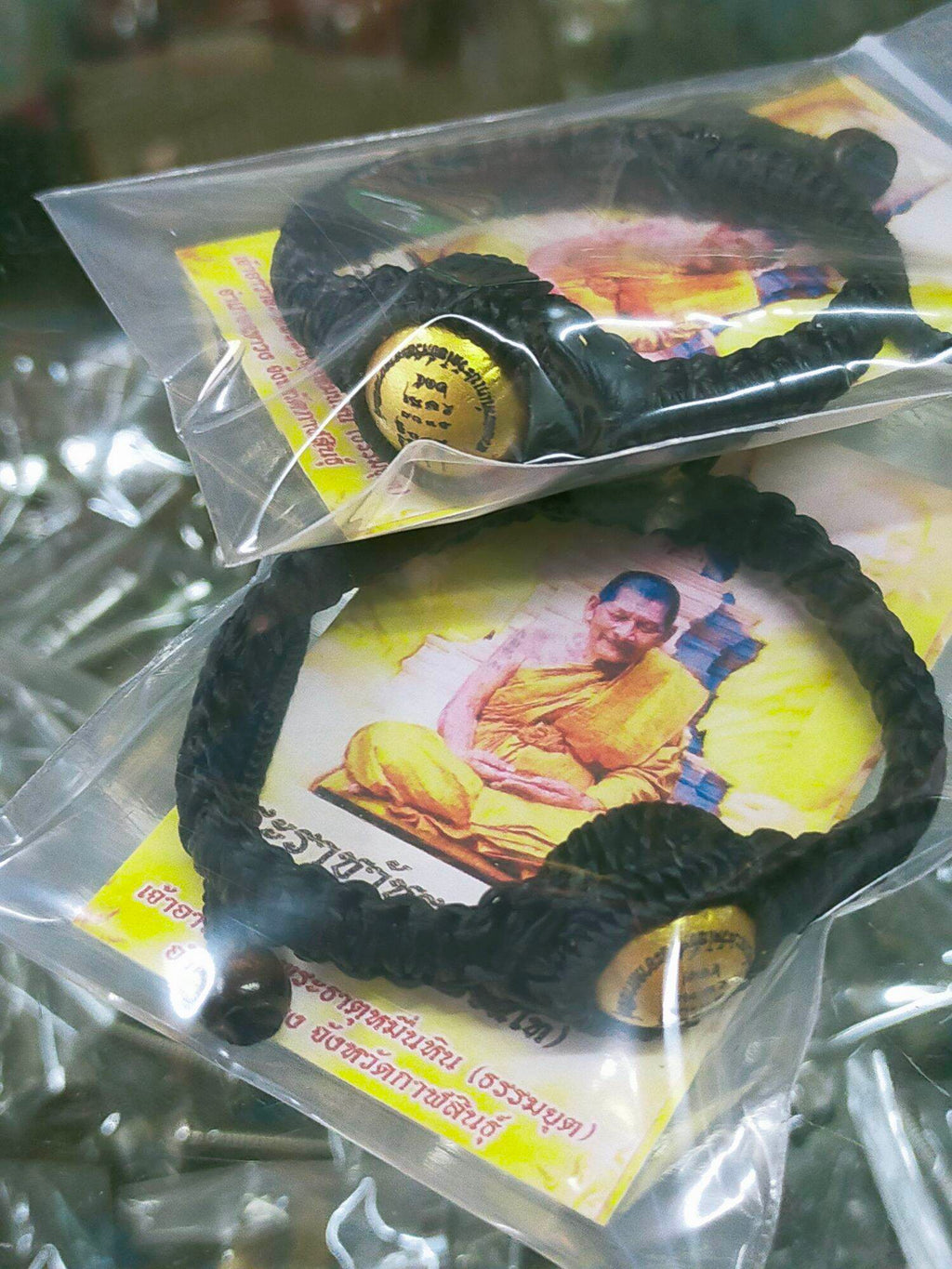 Authentic Braided Cord Bracelet with Luk Om Plik Duang by Luang Pu Sila - Spiritual Luck and Protection Charm