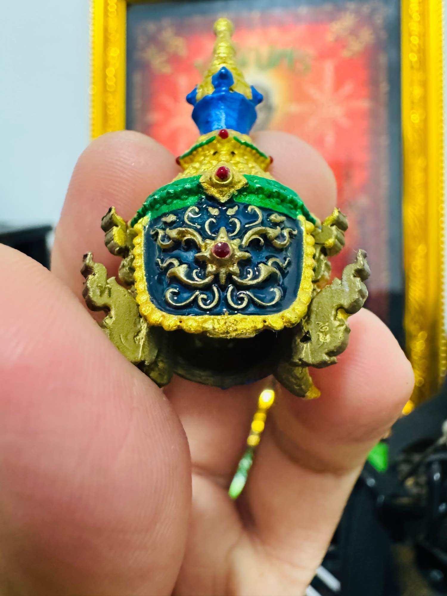 Authentic Thep Kuvennoi Ariyasap Head – Enamel Cast with Clear Serial Estamp from Wat Huay Duan, Nakhon Sawan