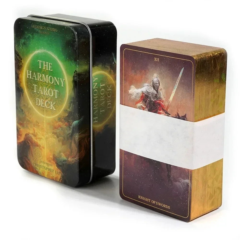 Wondering Spirit Tarot Deck – 78 Gold-Edged Cards in Durable Tin Box Red