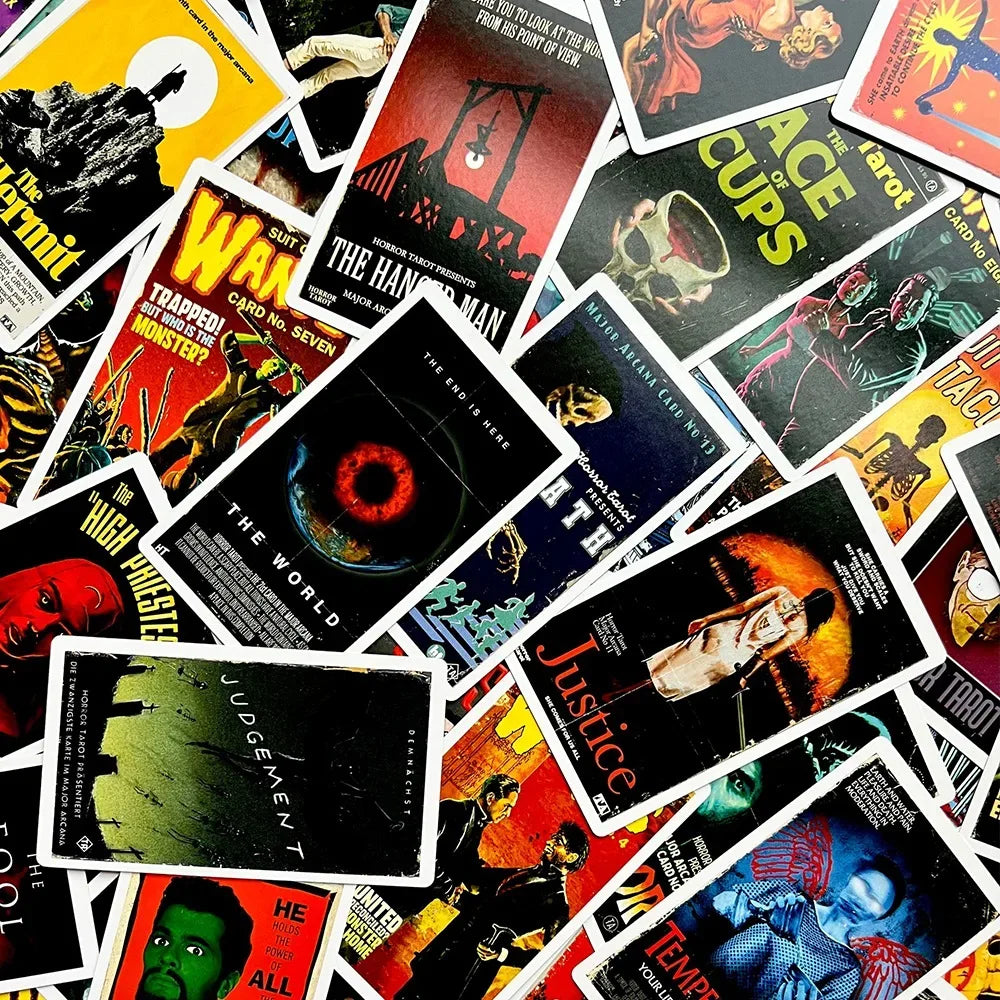 👻 Horror-Themed Tarot Deck – 78 Intriguing Cards Inspired by Macabre Literature & Spooky Pop Culture | 12 x 7 cm