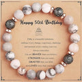 ✨ Pink Zebra Natural Stone Bracelet – Elegant Crystal Jewelry with Gift Card – Perfect Gift for Special Occasions