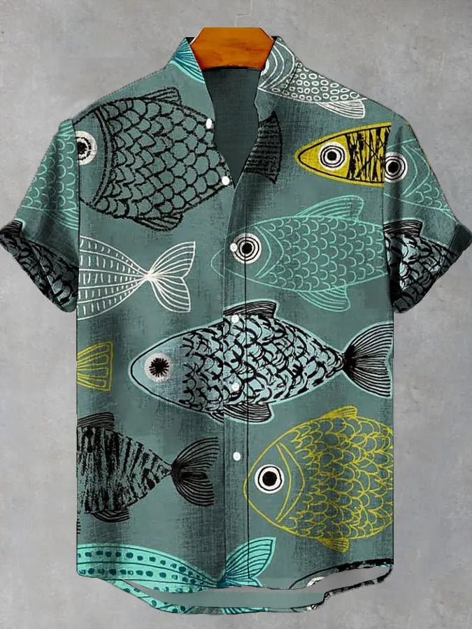✨ Coastal Life 3D Panoramic Graphic Shirt: Men’s Ultra-Relaxed Loose Fit Hawaiian Top with High-Definition Seaside Print & Breathable Vacation Fabric (2026 Edition) CSZHB20252816L