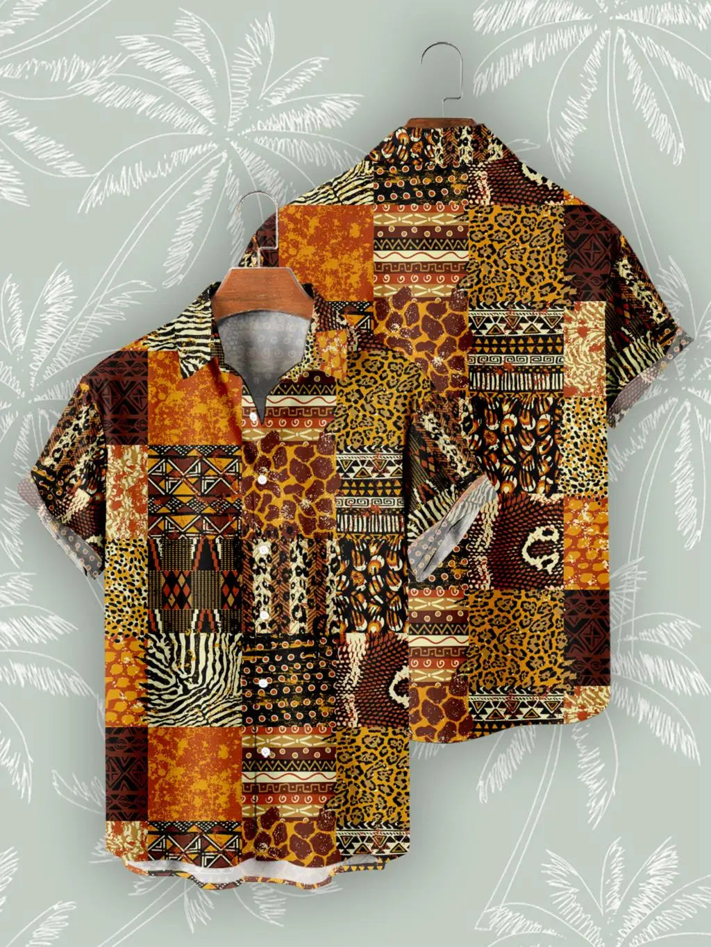 🌍 The Bohemian African Tribe 3D Masterpiece: Premium Men's Retro Short-Sleeve Shirt – High-Definition Tribal Graphic Print, Breathable Summer Beach Fabric, and Sophisticated Oversized Social Silhouette CS2024AT381