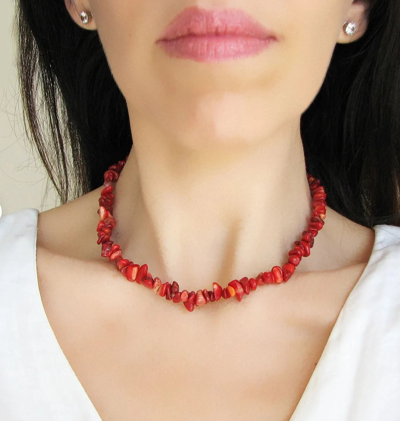 ✨ Turquoise Crystal Beaded Necklace – Perfect 11th Anniversary Gift for Wife – December Birthstone & Chakra Chip Choker A5