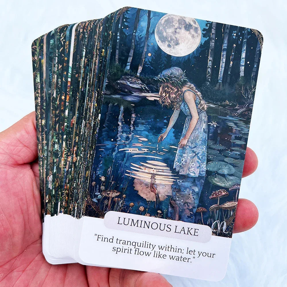 Fae Whispers Fairy Oracle Cards – 54-Card Deck with Fairycore Aesthetic for Spiritual Inspiration & Meditation, 12x7cm
