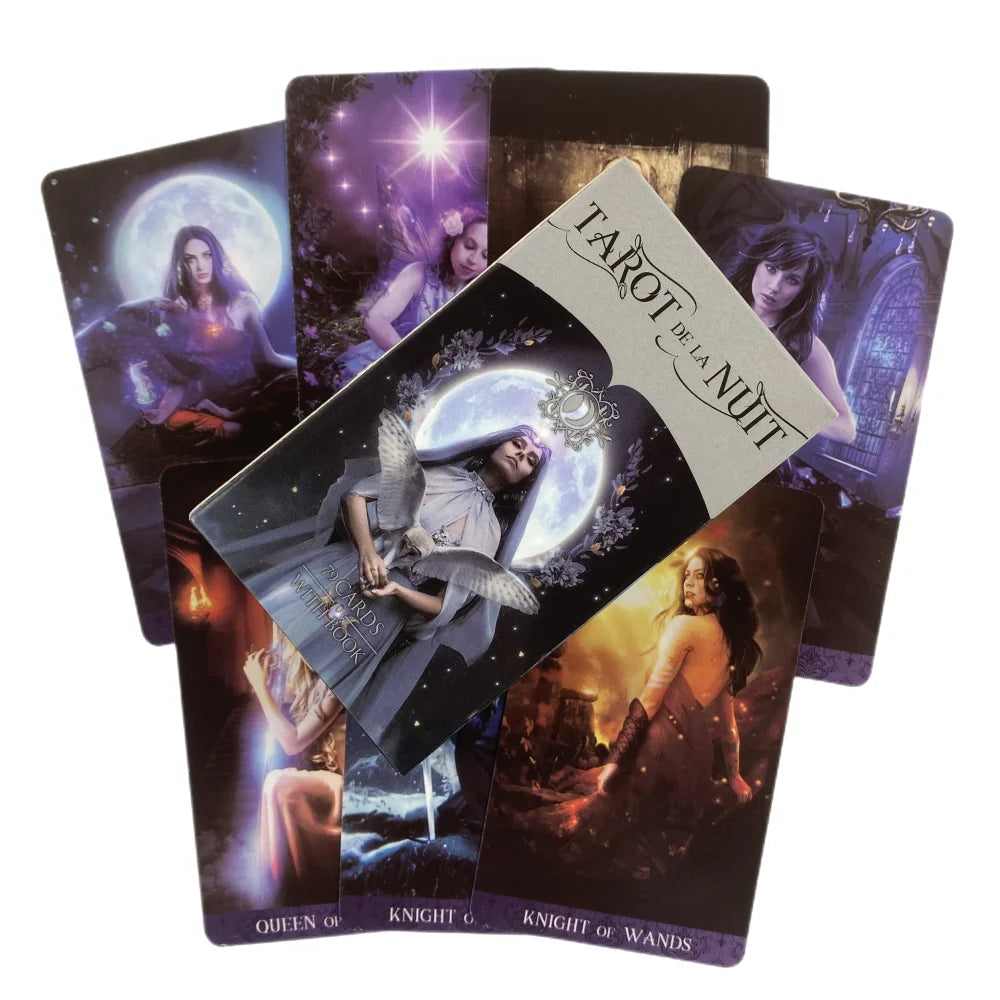 🌙 Tarot De La Nuit – 79-Card Deck with English Visions for Divination, Board Games, and Party Play