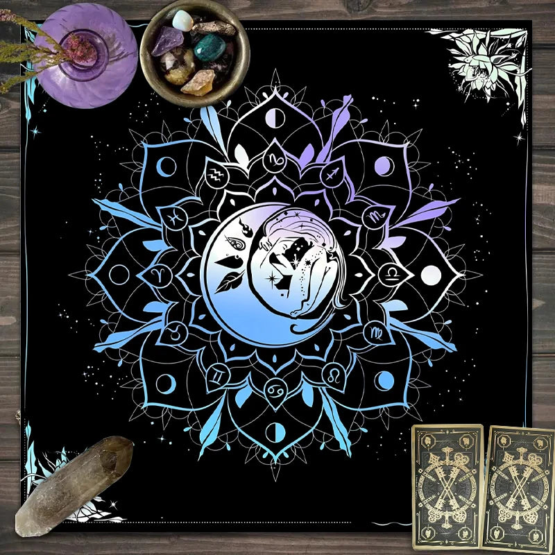 🌟🌙Mystic Star Moon Tablecloth | Bohemian-Style Table Decor & Accessories – Perfect for Tarot Party Table Setting YLB-6