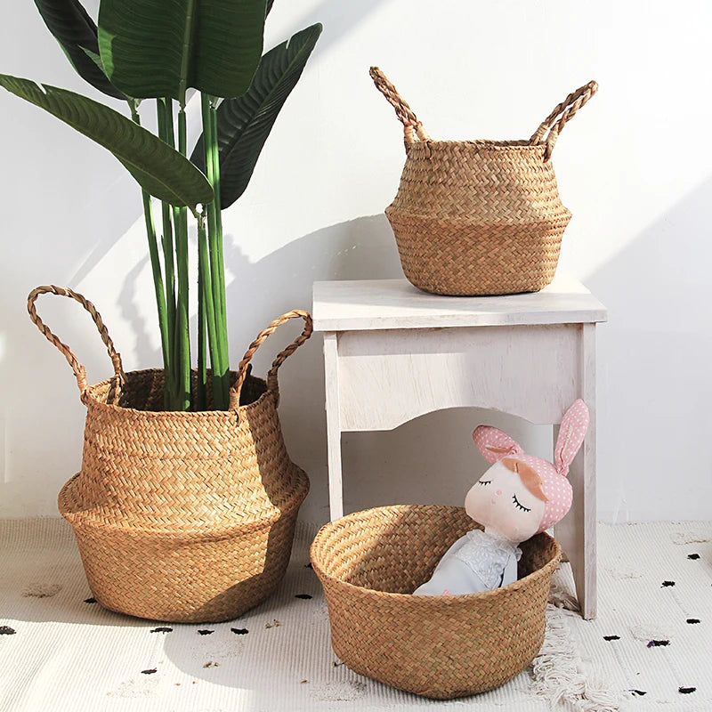 🌿 Natural Storage Baskets – Straw, Wicker, Rattan & Seagrass for Stylish Home & Garden Organization