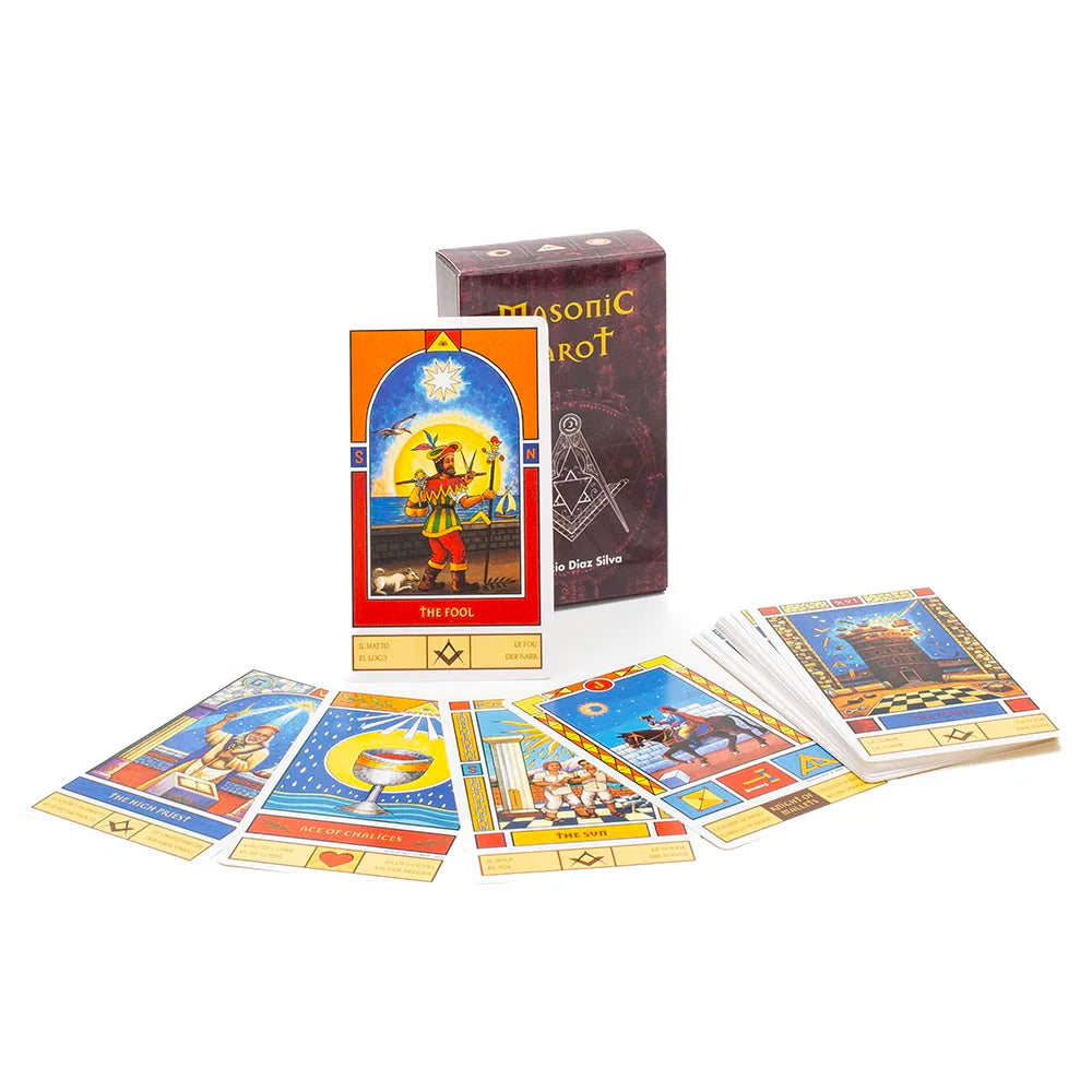 🃏 Masonic Tarot Deck by Patricio Diaz Silva – 78-Card Esoteric Fortune Telling Deck with Guidebook, 10.3 × 6 cm