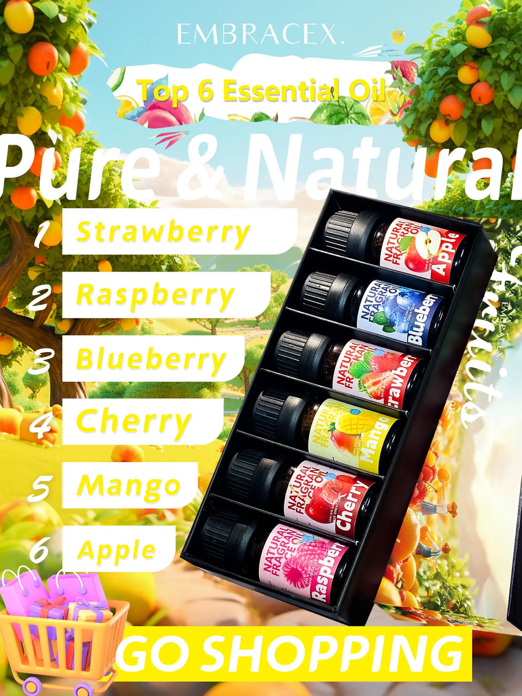 🍊 10ml Fruity Essential Oils – Sweet Fruit Fragrance Collection for Diffusers, Candles, and Home Aromatherapy﻿