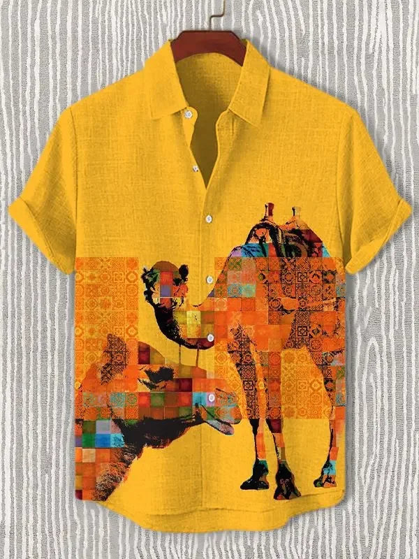 🌍 The Ancestral Ethno-Street Masterpiece: Premium Men's Vintage African Tribal Shirt – High-Definition Ethnic Graphic Print, Ultra-Breathable Lightweight Fabric, and Sophisticated Retro Holiday Silhouette BDS432
