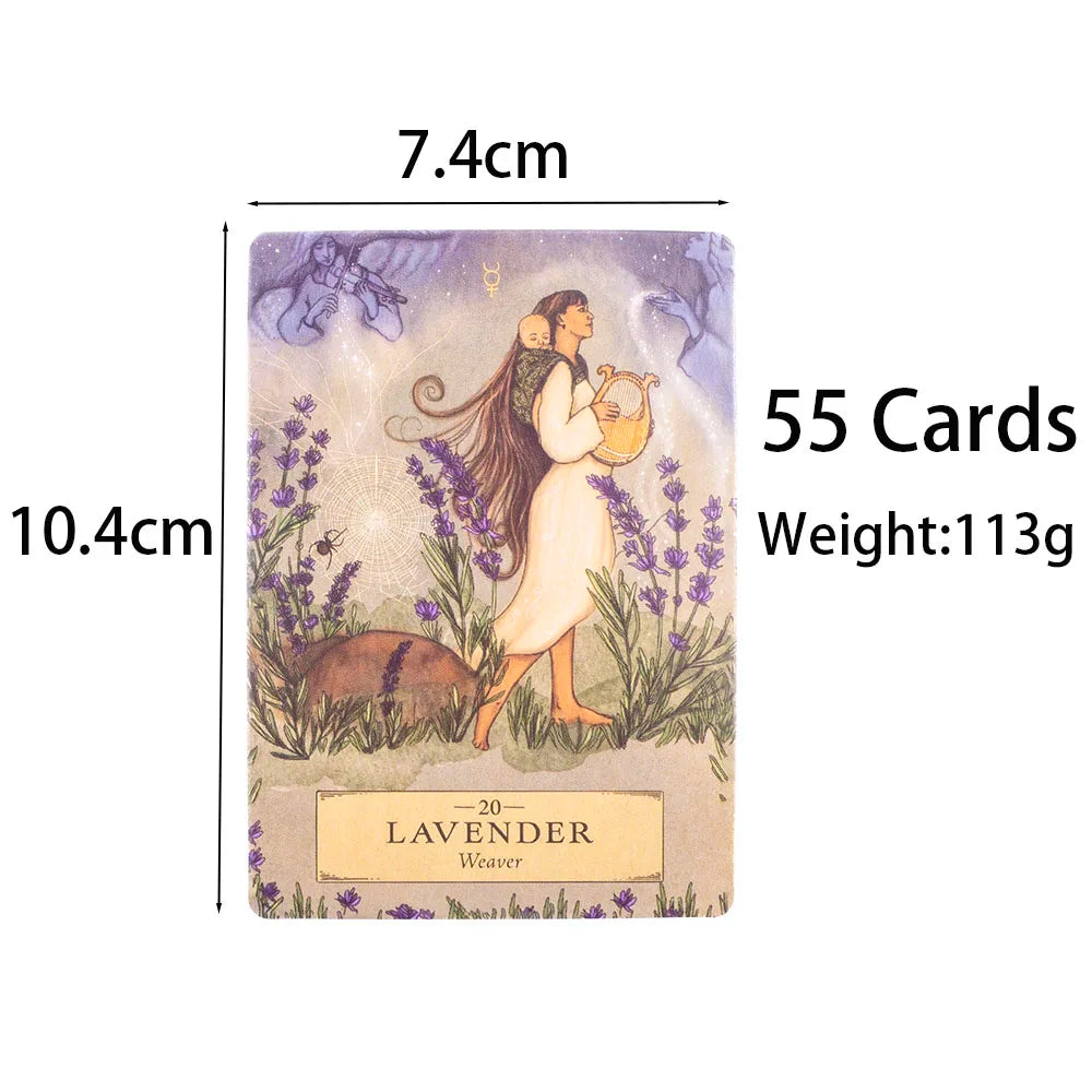 Herbal Astrology Oracle Board Game Deck – 55 Cards for Alchemizing Ancient Plant Healing and Astrological Wisdom (10.4x7.4 cm)