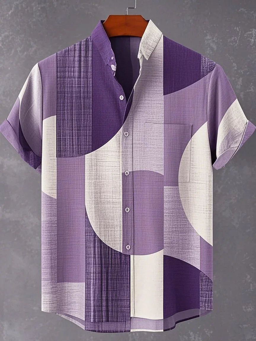 🎉 The Chromatic Horizon 3D Masterpiece: Best-Selling Men's Designer Hawaiian Shirt – High-Definition Multi-Color Print, Breathable Premium Linen-Blend, and Sophisticated Outdoor Party Silhouette DXYM-OL10