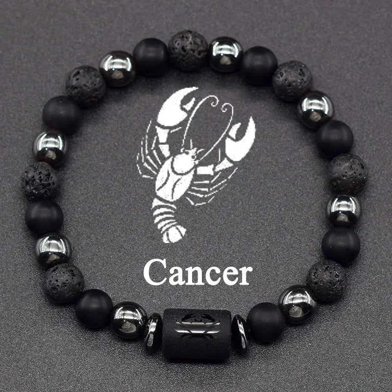 🌌 The "Celestial Identity" 12 Constellation Bracelet: Zodiac Charm & Personality Talisman (Unisex) 12 Cancer 8mm Beads