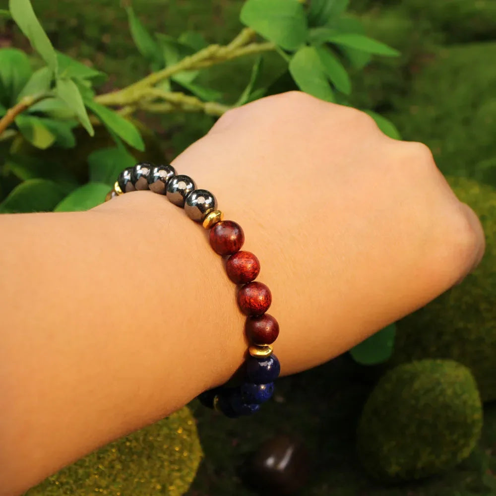 ✨ Natural Tiger Eye Stone Beaded Bracelet – Wealth & Prosperity Energy Jewelry for Men – Perfect Christmas Gift for Boyfriend, Dad, and Uncle