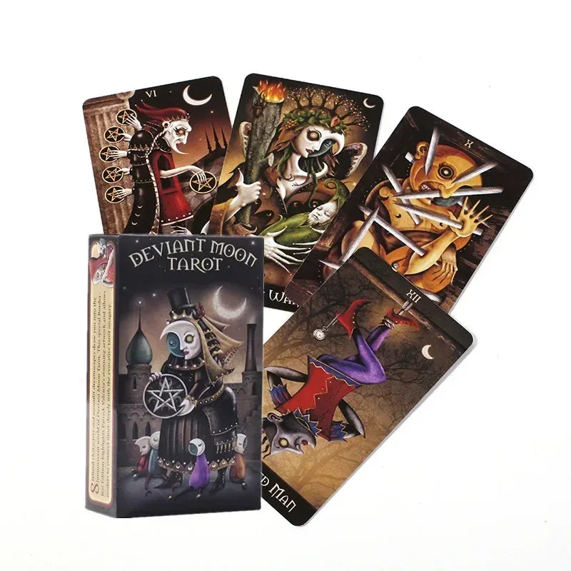 Deviant Moon Tarot Cards – 78-Card English Board Game Deck for Family Parties and Entertainment