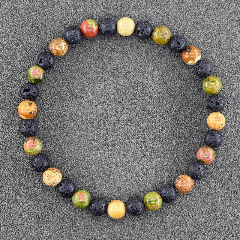 ✨ Natural African Pine Stone Beaded Bracelet – Authentic Picture Stone Bohemian Bangle for Men & Women – Volcanic Elastic Jewelry, Perfect Friendship Gift 6