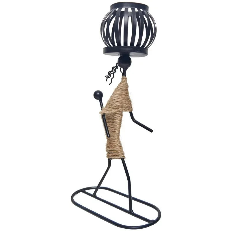 🕯️ Nordic Metal Candlestick – Abstract Character Sculpture Candle Holder | Handmade Figurines for Home Décor & Art Gifts | Free Shipping