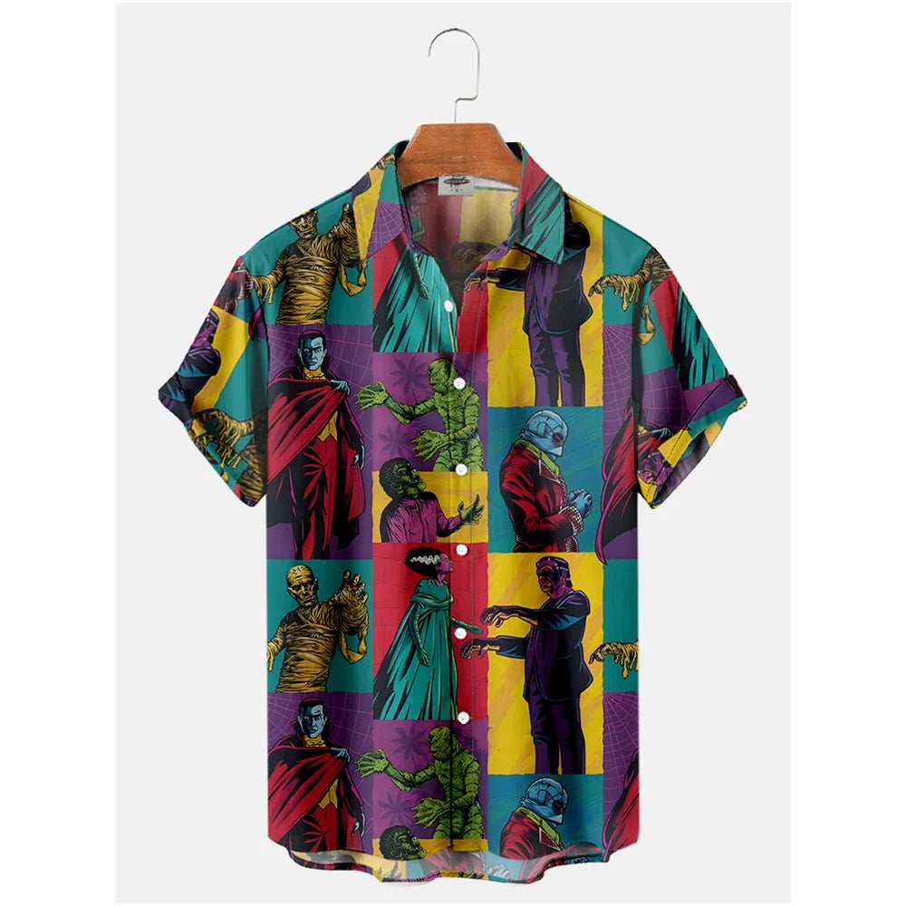 ✨ The Timeless Icon Edition: Premium Men’s Retro Character Graphic Shirt – High-Definition Vintage Animation Art, Couples' Matching Halloween Style, Breathable Quick-Dry Hawaiian Beach Shirt, and Sophisticated Urban-Holiday Short-Sleeve (XS-5XL) CS2024TGBA2789