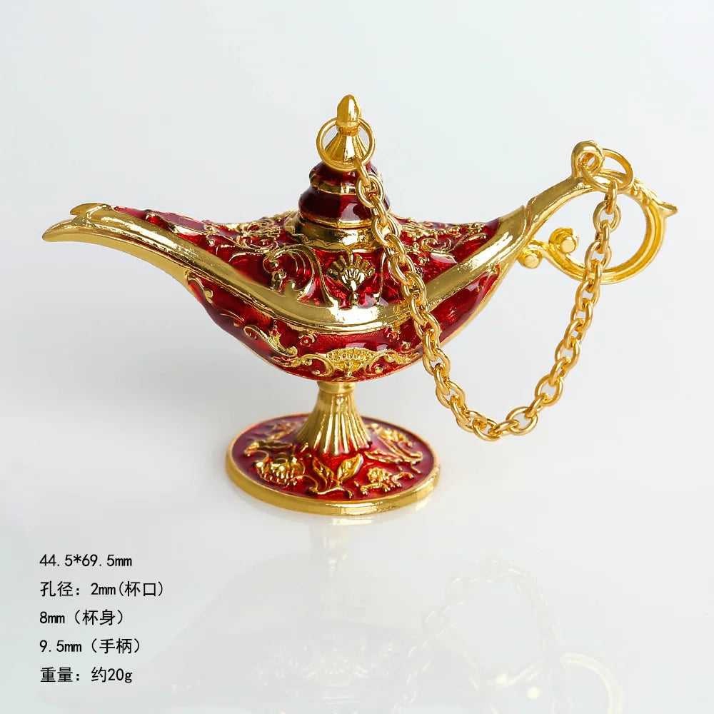 🕌 Aladdin Lamp Desktop Ornament – Vintage Style Decorative Craft for Living Room, Study Room & Bedroom | Perfect Holiday Gift | Free Shipping Red