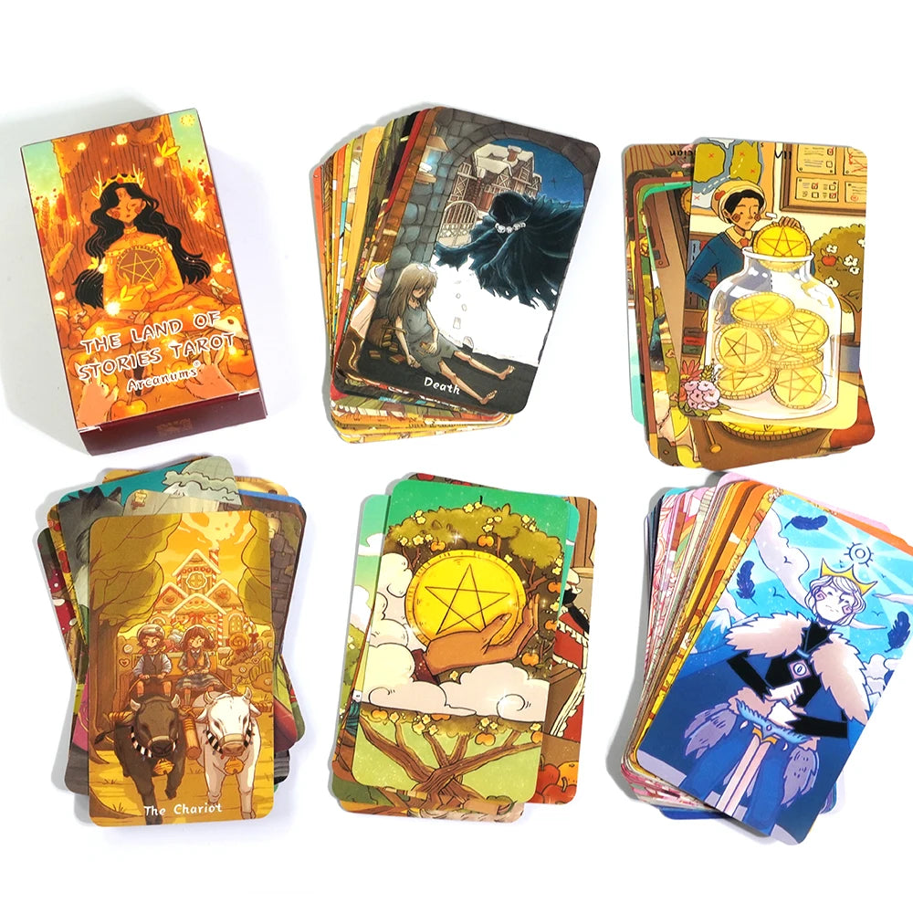 📖 The Land of Stories Tarot Oracle Deck – 78 Cards | English Edition | Fate and Divination | Family Party Board Game