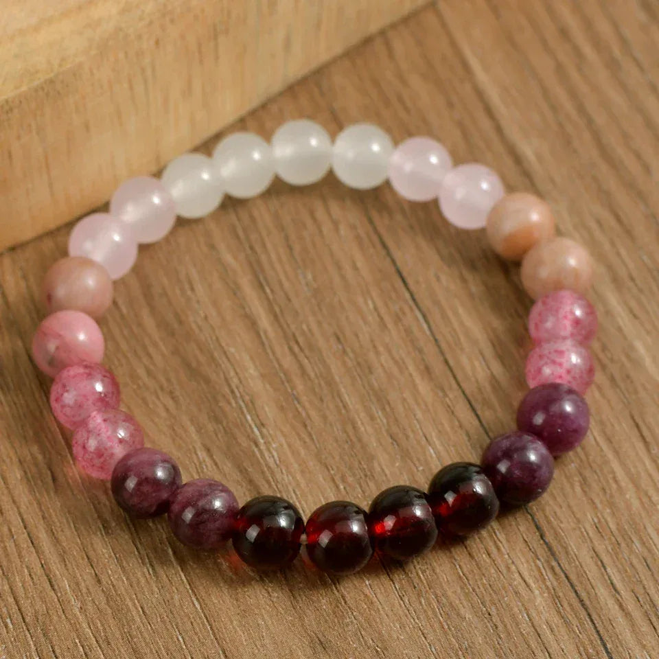 ✨ Pink Amethyst Cubic Self-Love Bracelet – Beautiful Handmade Natural Stone Beaded Bangles – Perfect Couple Love Gifts