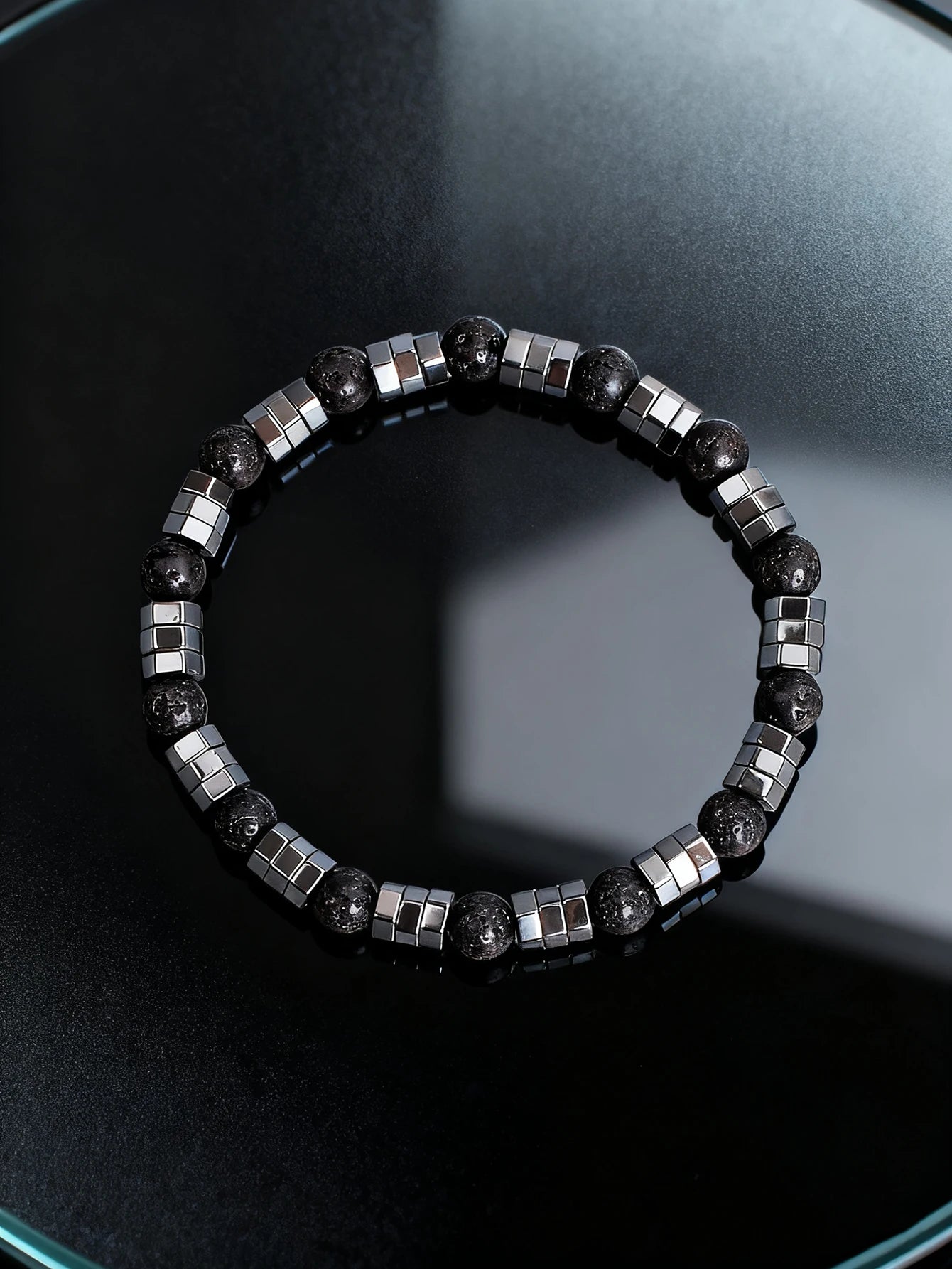 ✨ Geometric Irregular Hematite & Polar Jade Beads Bracelet – Natural Stone Jewelry for Strength, Confidence & Vigour – New Stylish Balance Accessory 4