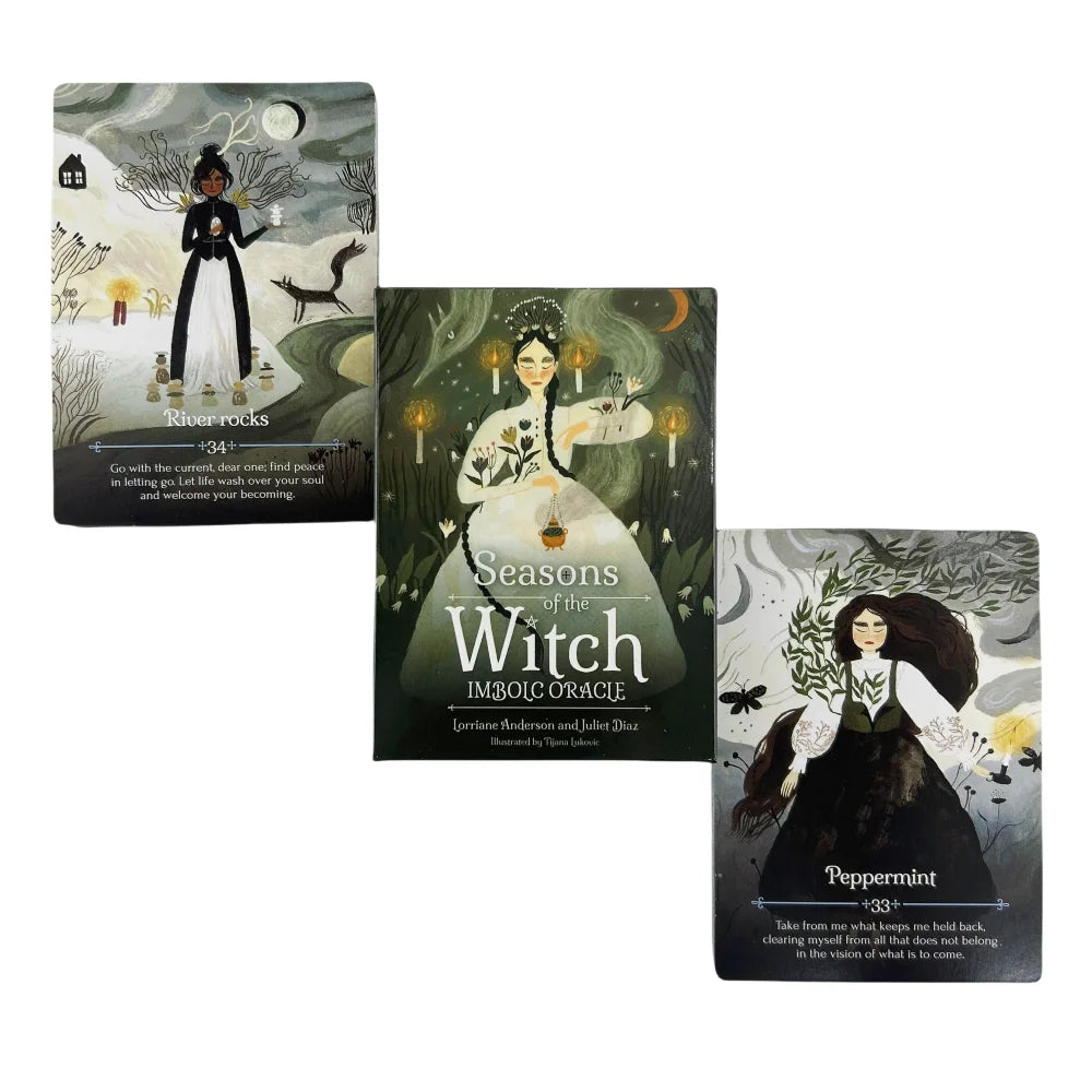 ❄️ Seasons of the Witch: Imbolc Oracle – Spiritually Inspired 44-Card Deck with Gilded Edges and Comprehensive Guidebook