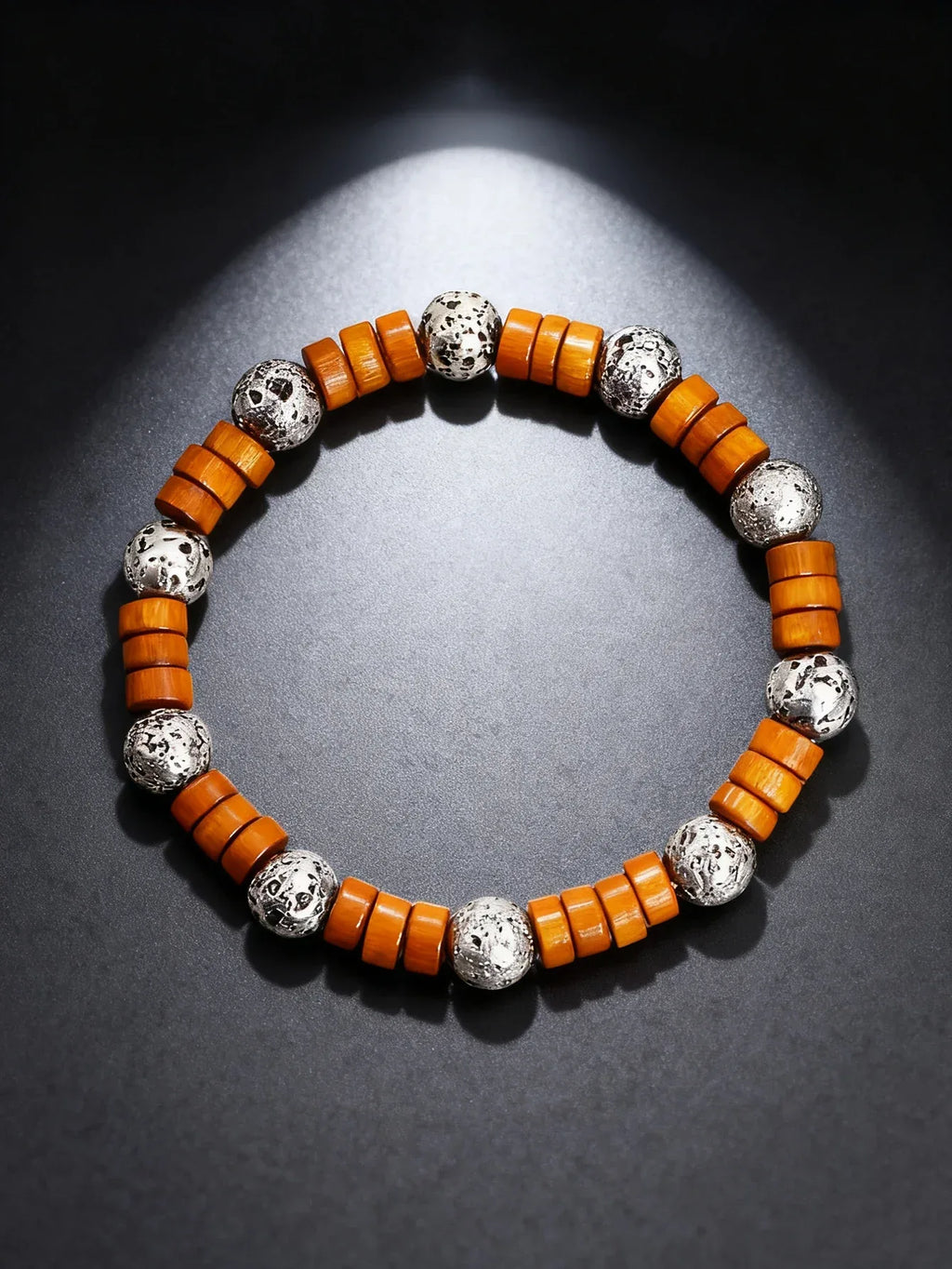 ✨ Natural Volcanic Stone Bracelet for Men – Light Blue Lava Beads & Handmade Retro Wood Beads – Vigour, Protection & Calmness Jewelry 15